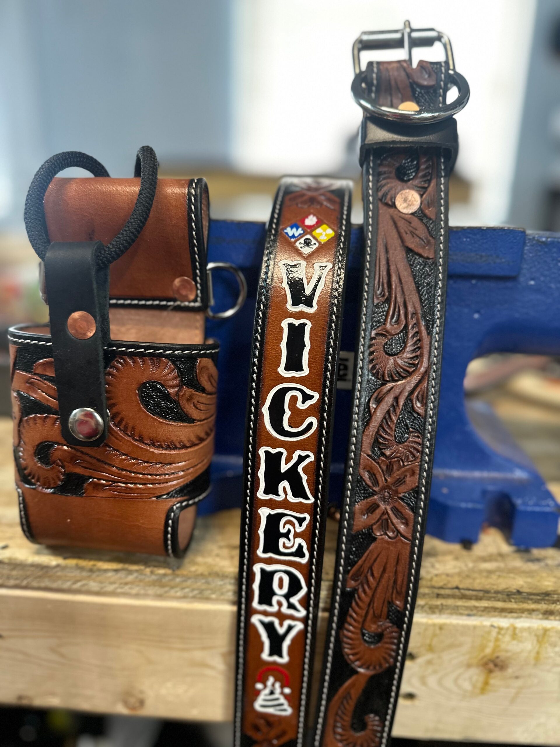 An application scenario or product detail of custom leather radio strap firefighter - Image 21