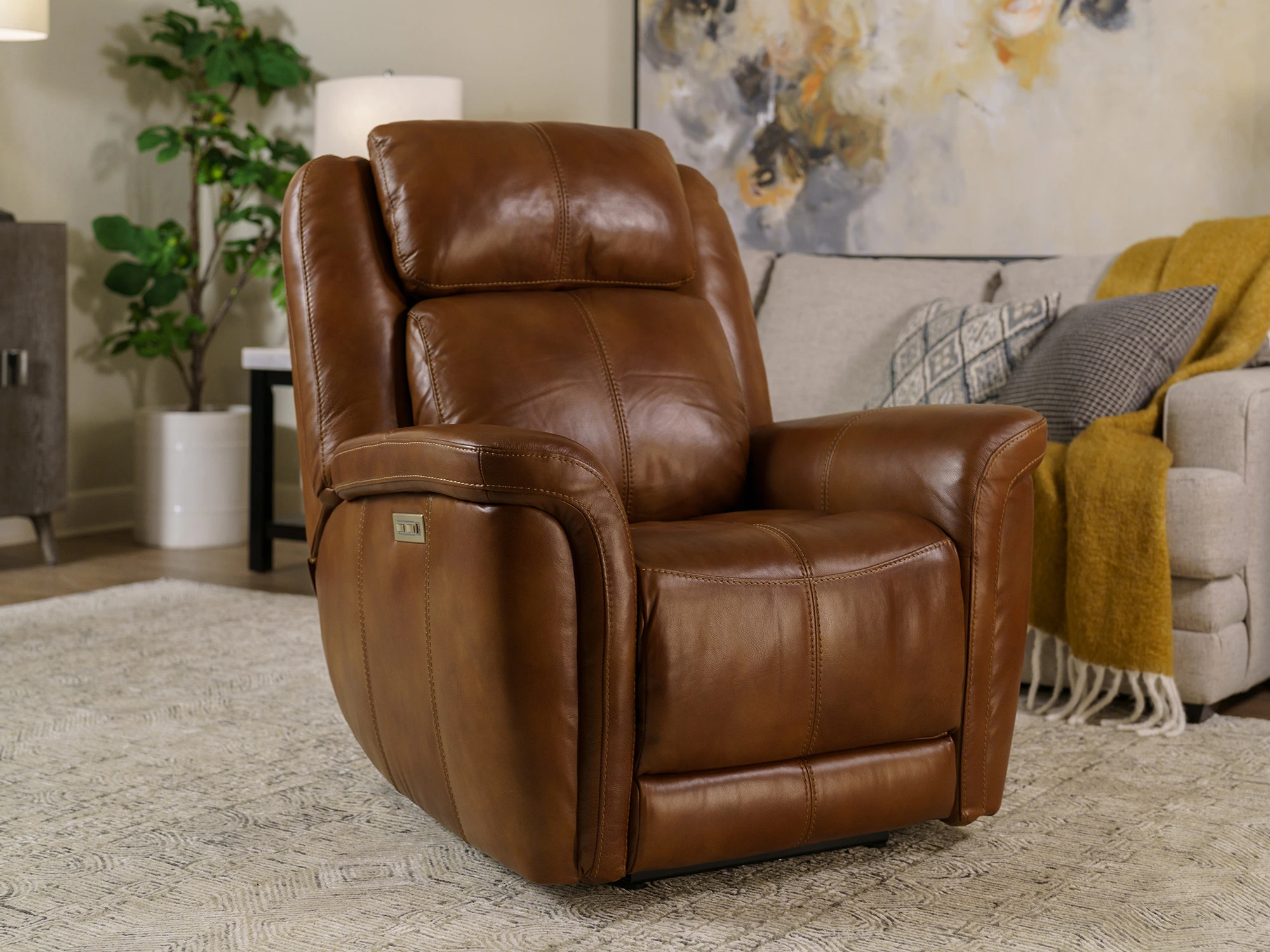 An application scenario or product detail of custom leather recliner - Image 3