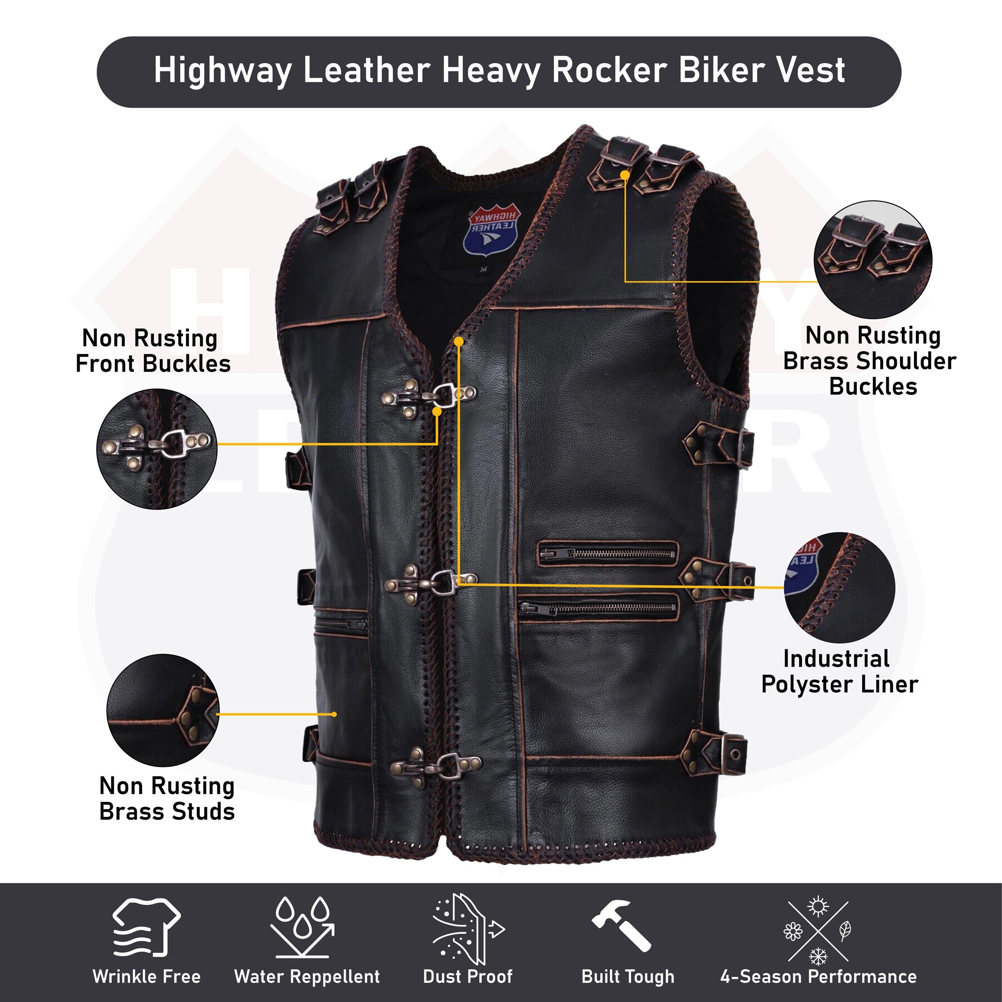 An application scenario or product detail of custom leather riding vest - Image 3