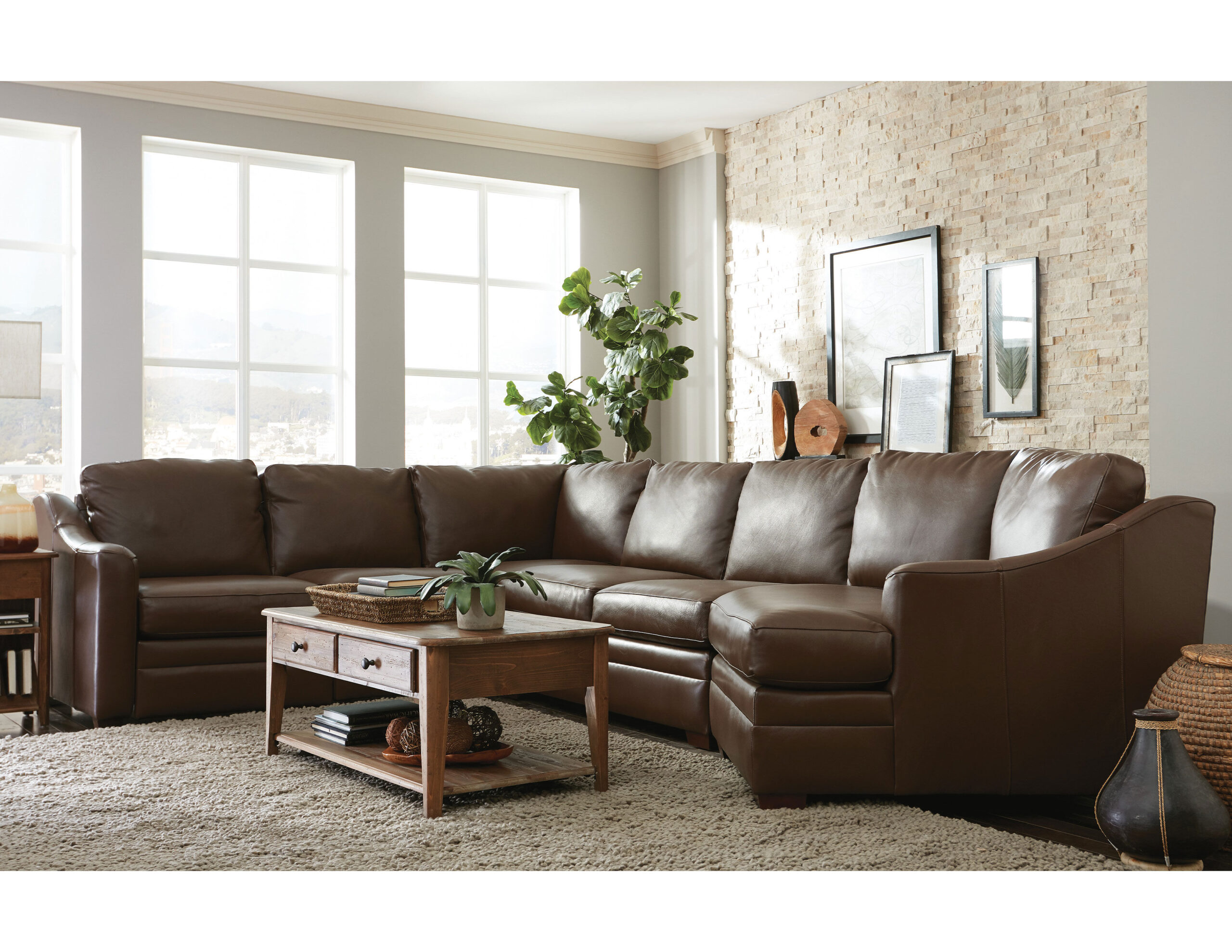 An application scenario or product detail of custom leather sectional - Image 13