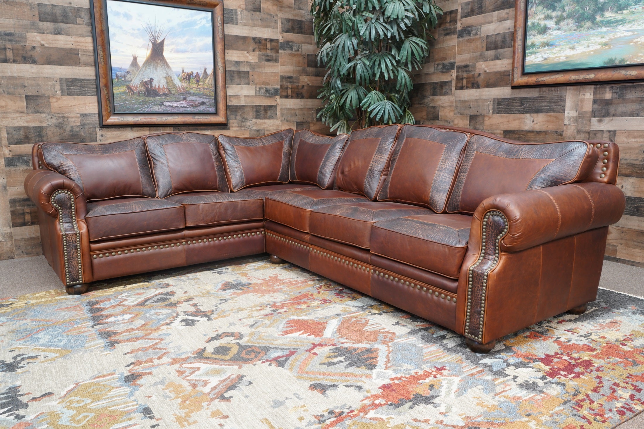 An application scenario or product detail of custom leather sectional - Image 15