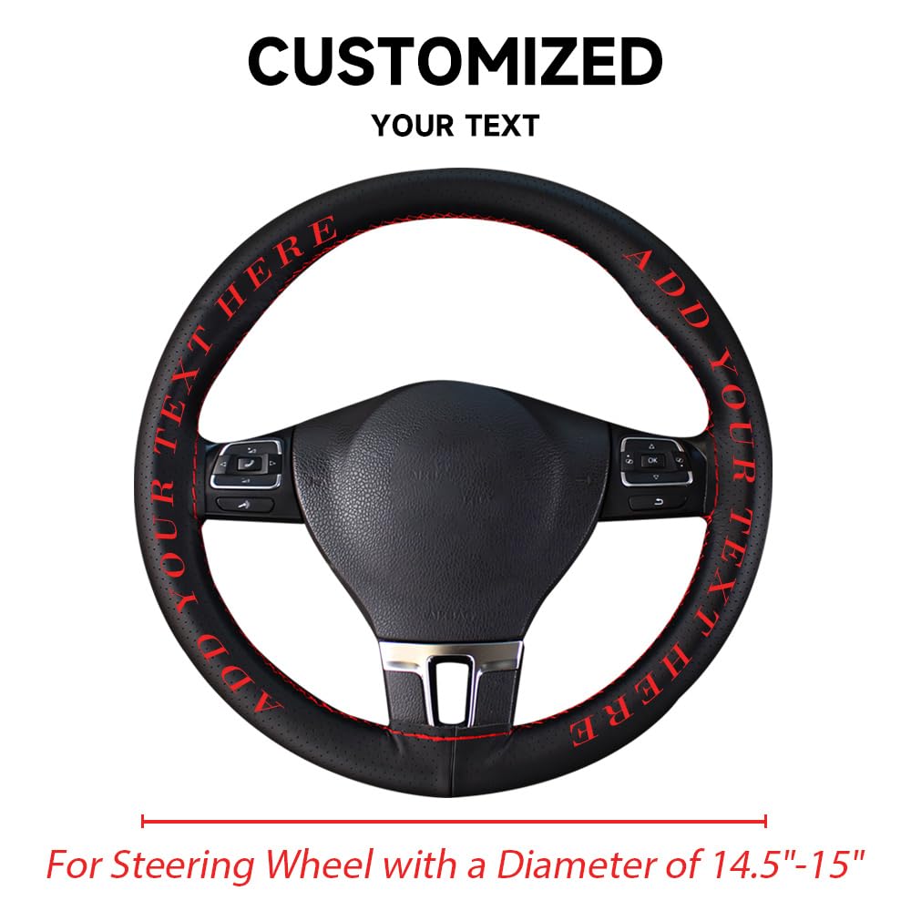 An application scenario or product detail of custom leather steering wheel covers - Image 9