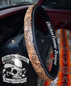 Featured image for the custom leather steering wheel covers guide