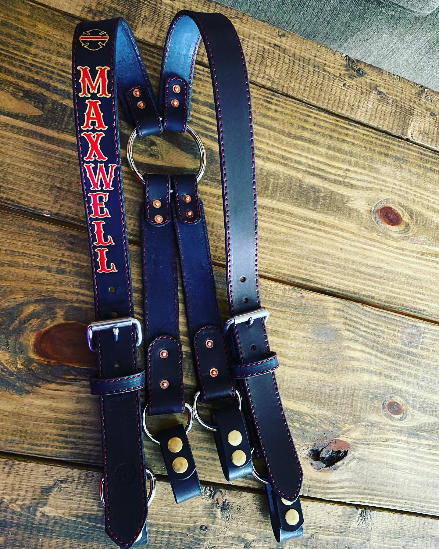 An application scenario or product detail of custom leather suspenders - Image 1