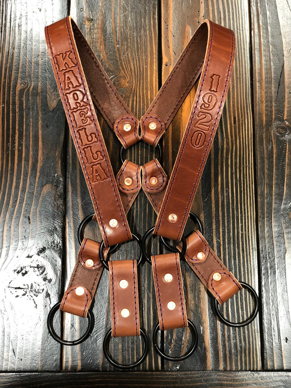 An application scenario or product detail of custom leather suspenders - Image 3
