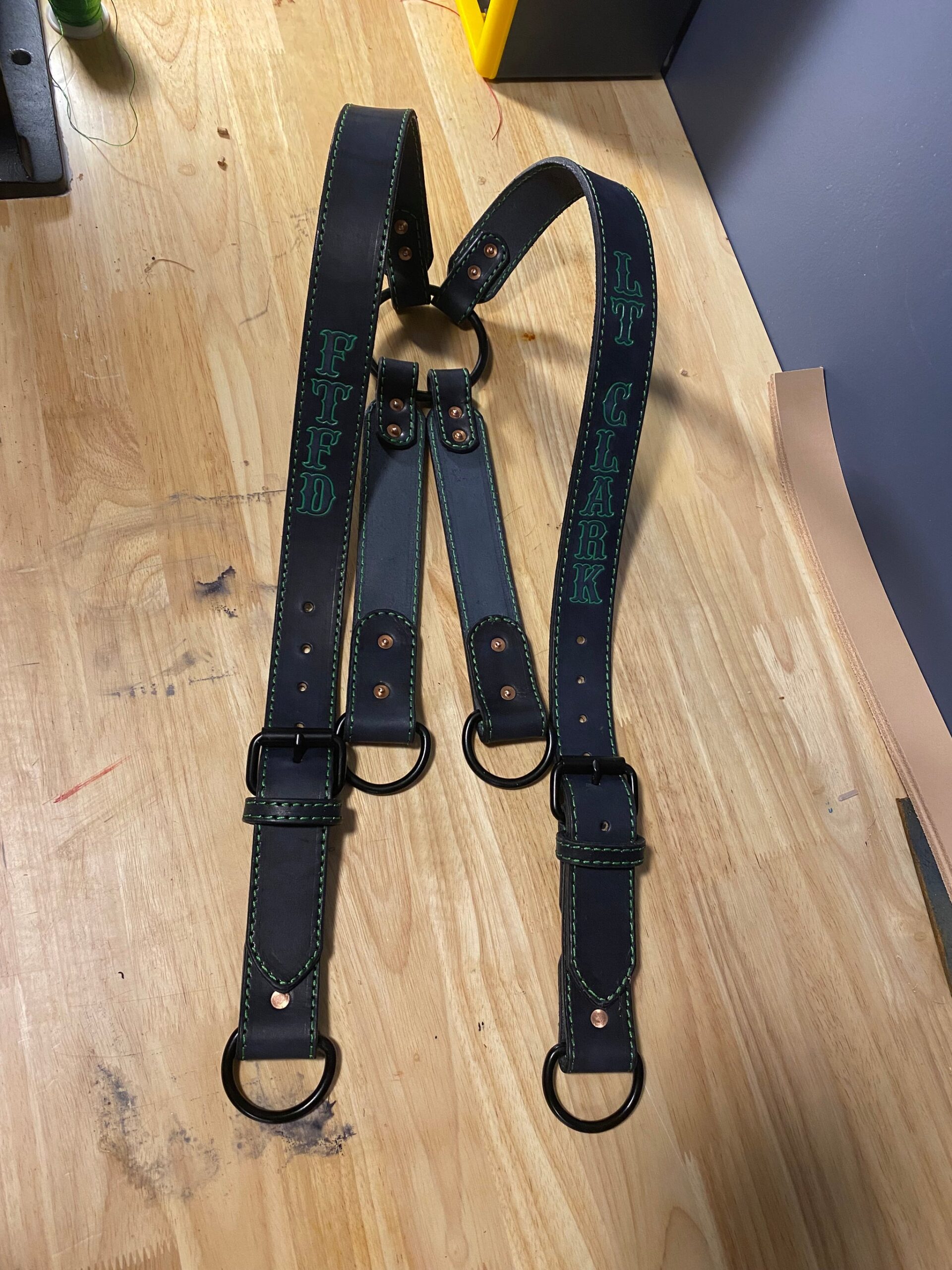 An application scenario or product detail of custom leather suspenders - Image 4