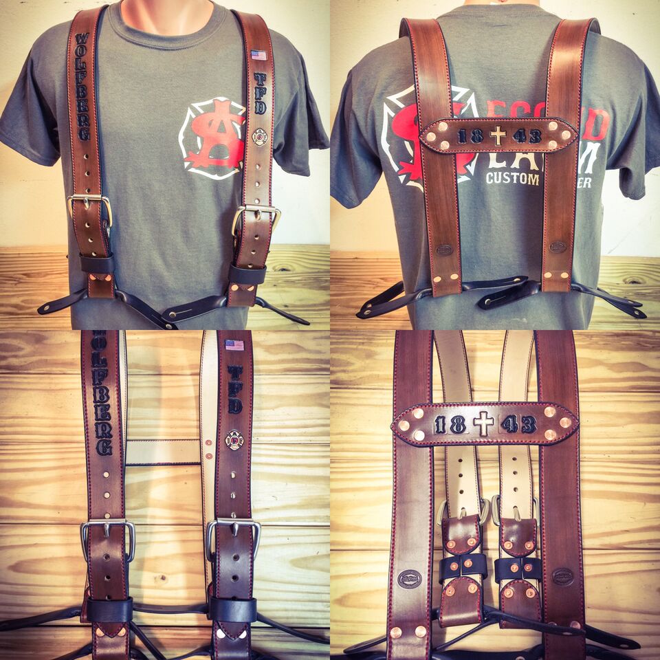 An application scenario or product detail of custom leather suspenders - Image 9