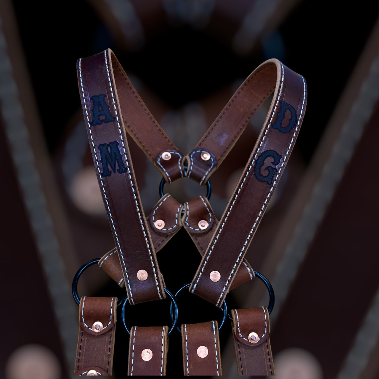 An application scenario or product detail of custom leather suspenders - Image 13