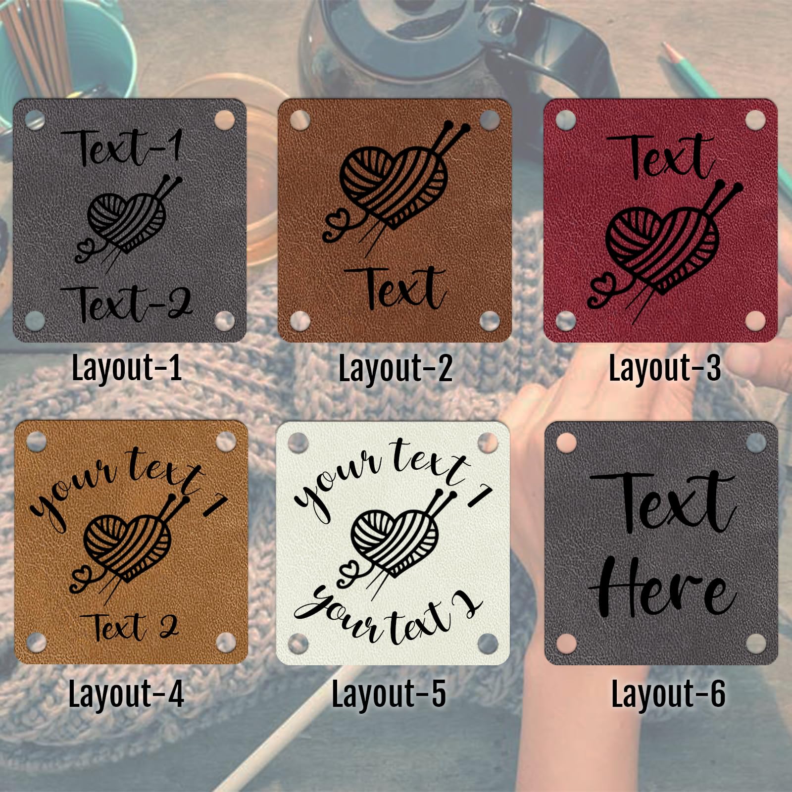 An application scenario or product detail of custom leather tags for crochet - Image 9