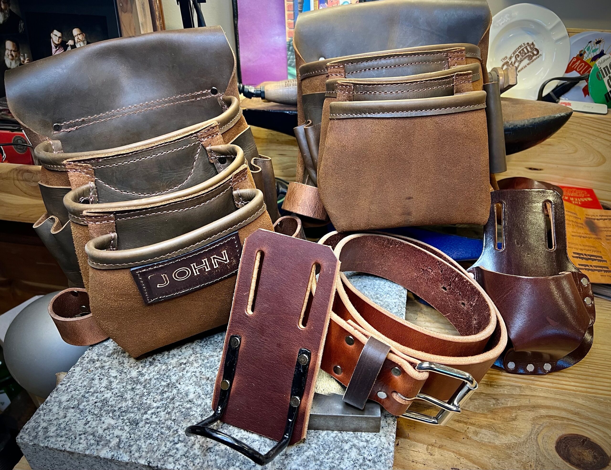 An application scenario or product detail of custom leather tool belt - Image 1