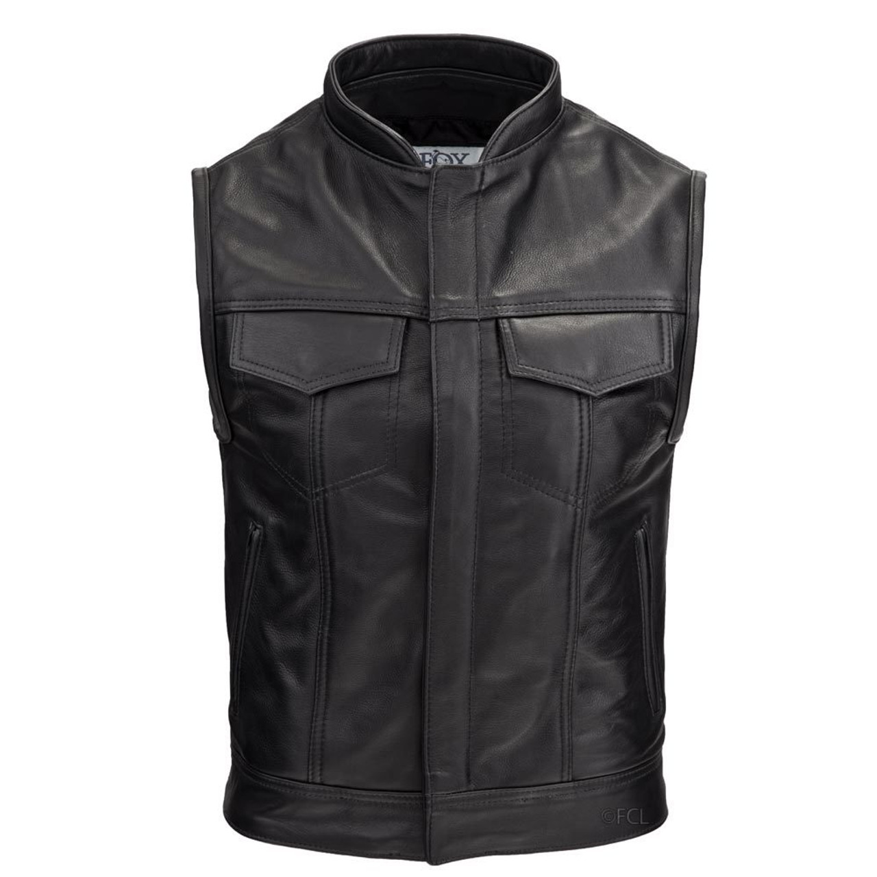 An application scenario or product detail of custom leather vest for men - Image 4