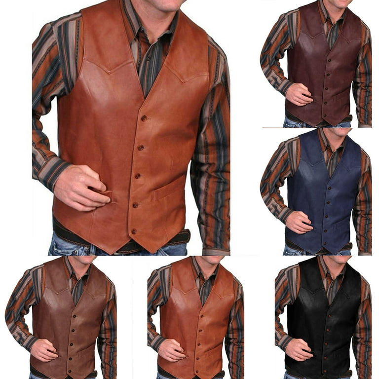 An application scenario or product detail of custom leather vest for men - Image 7