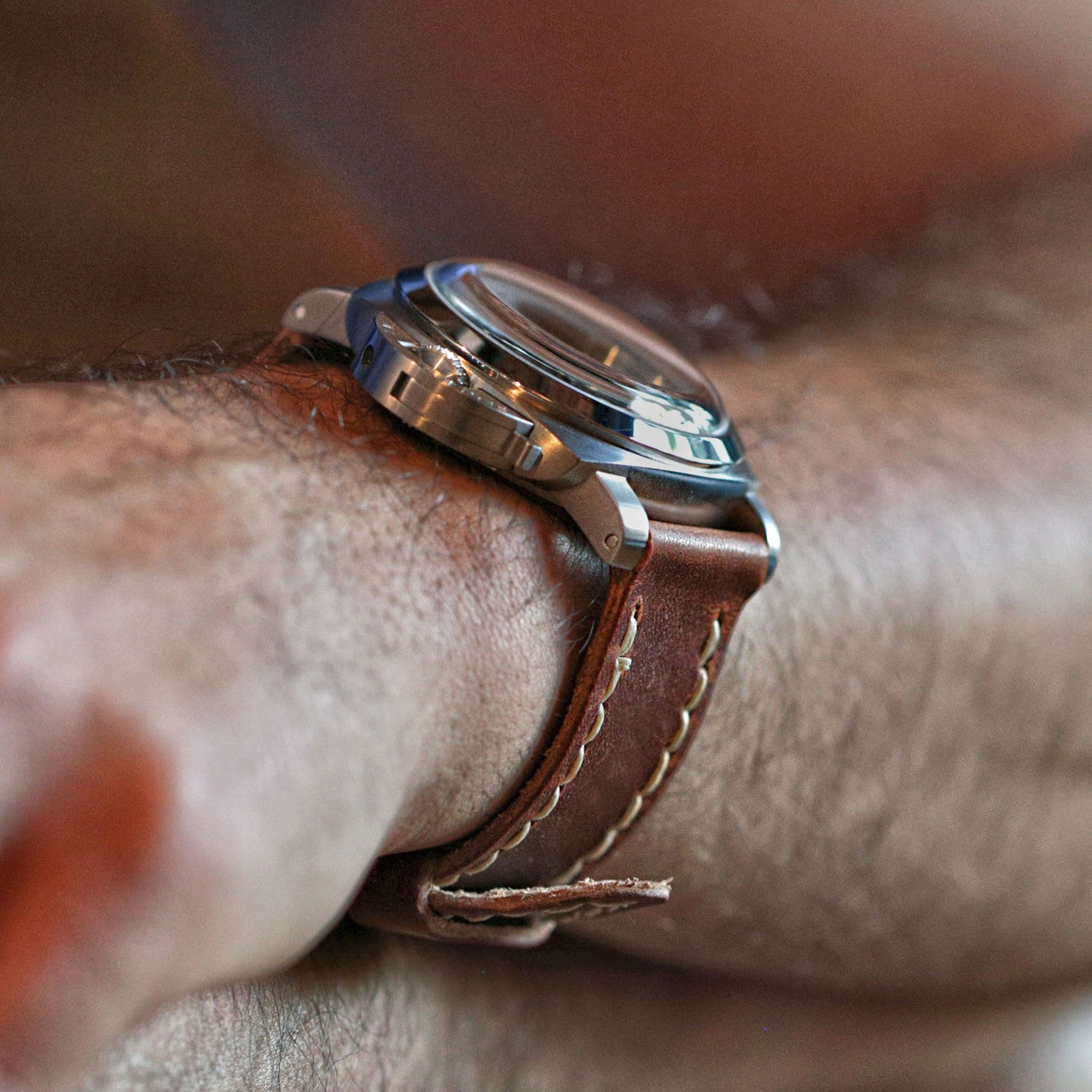 An application scenario or product detail of custom leather watch straps - Image 2