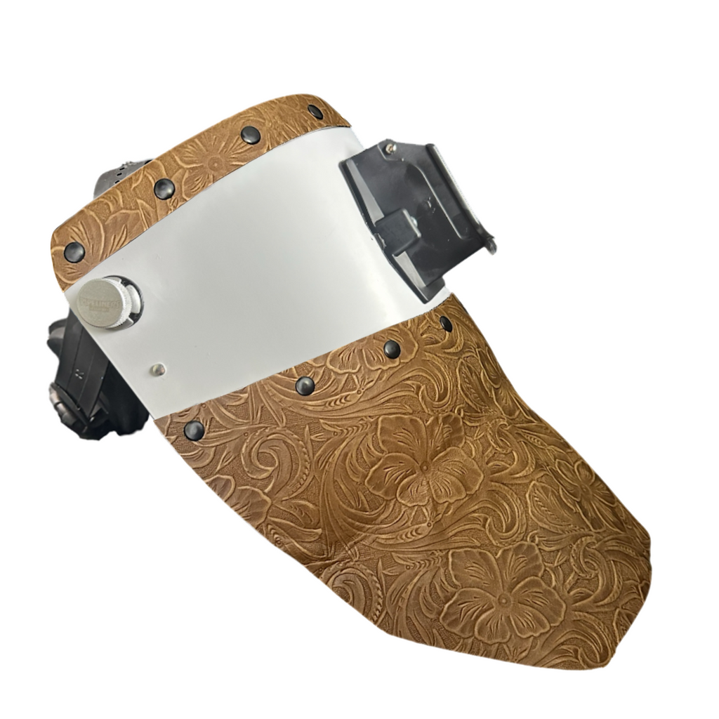 An application scenario or product detail of custom leather welding hoods - Image 2