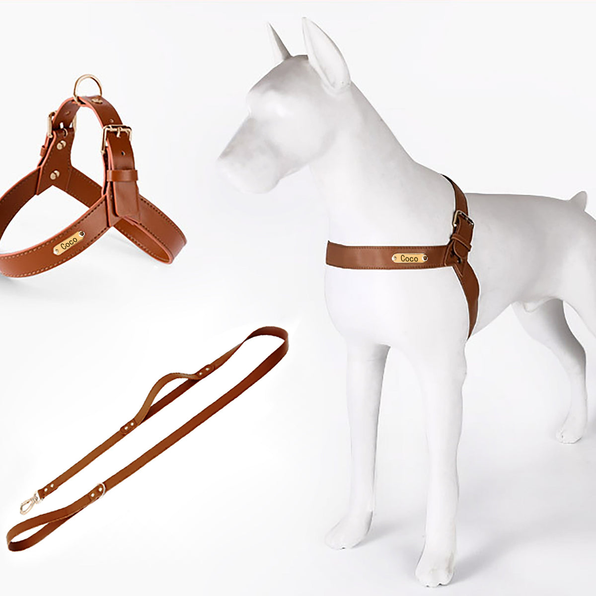 An application scenario or product detail of custom made leather dog harness - Image 17