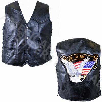 An application scenario or product detail of custom patches for leather vest - Image 5