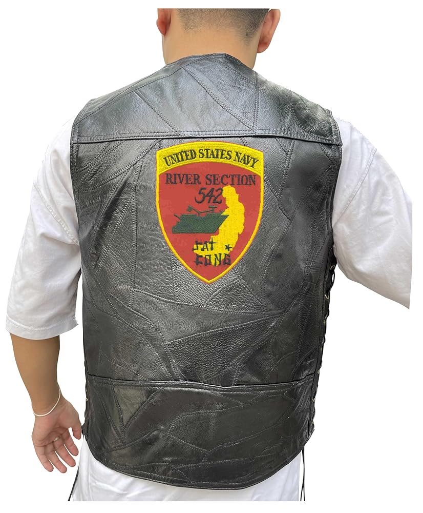 An application scenario or product detail of custom patches for leather vest - Image 6
