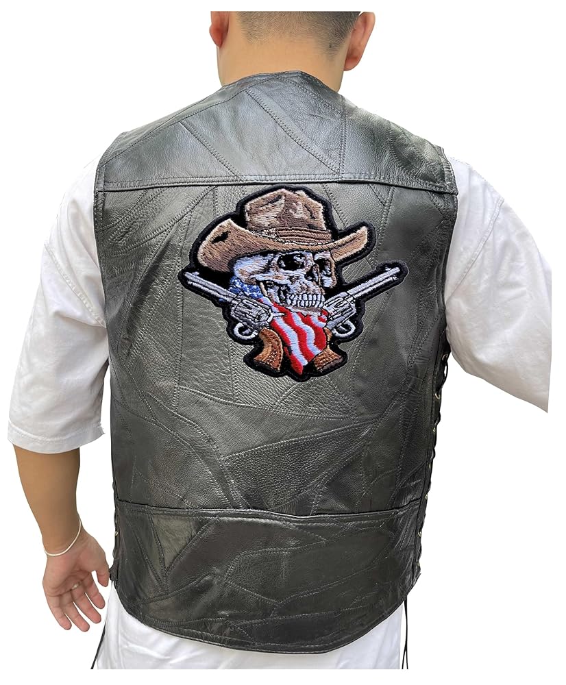 An application scenario or product detail of custom patches for leather vest - Image 14