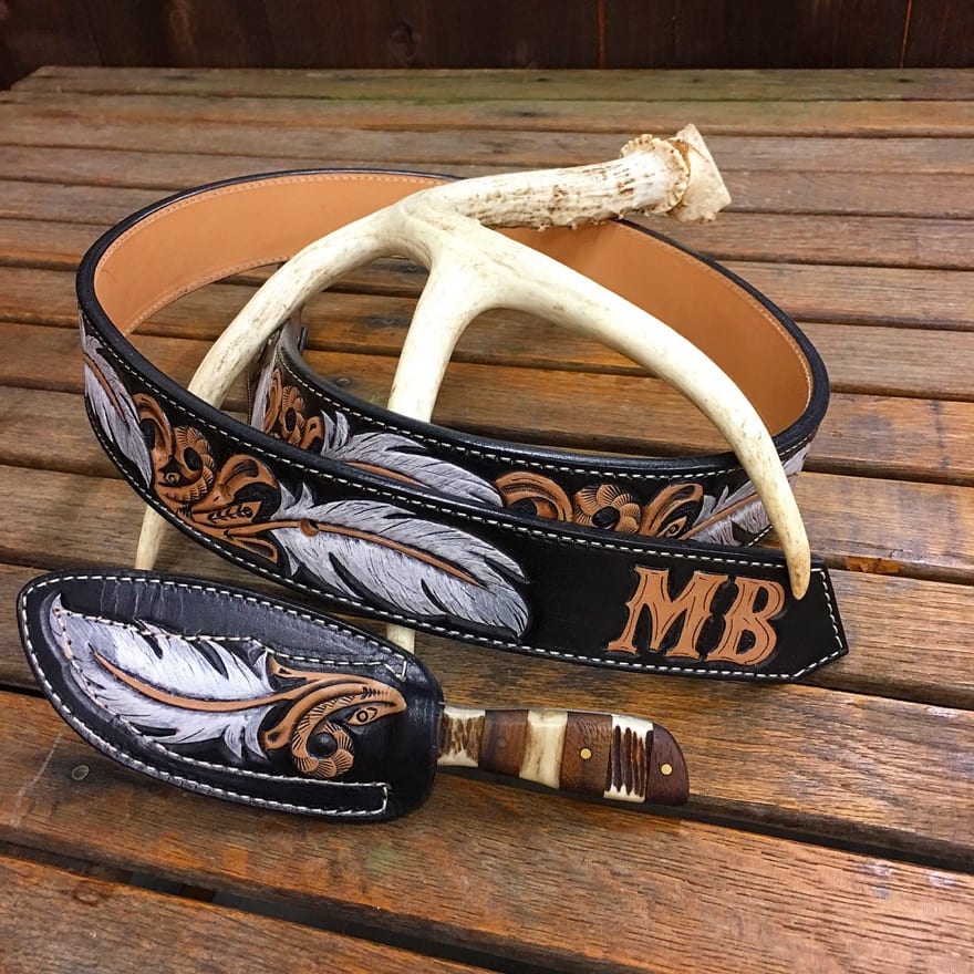 An application scenario or product detail of custom tooled leather belts - Image 8