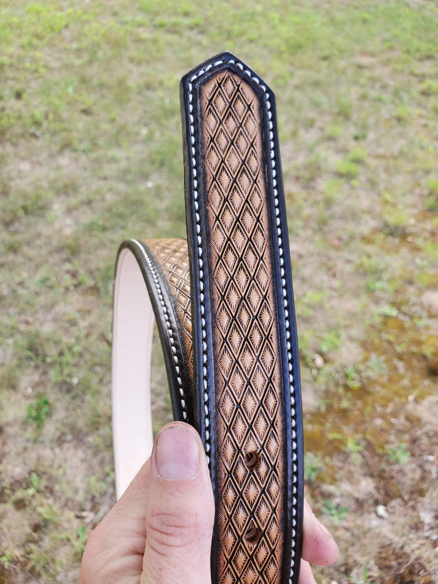 An application scenario or product detail of custom tooled leather belts - Image 20