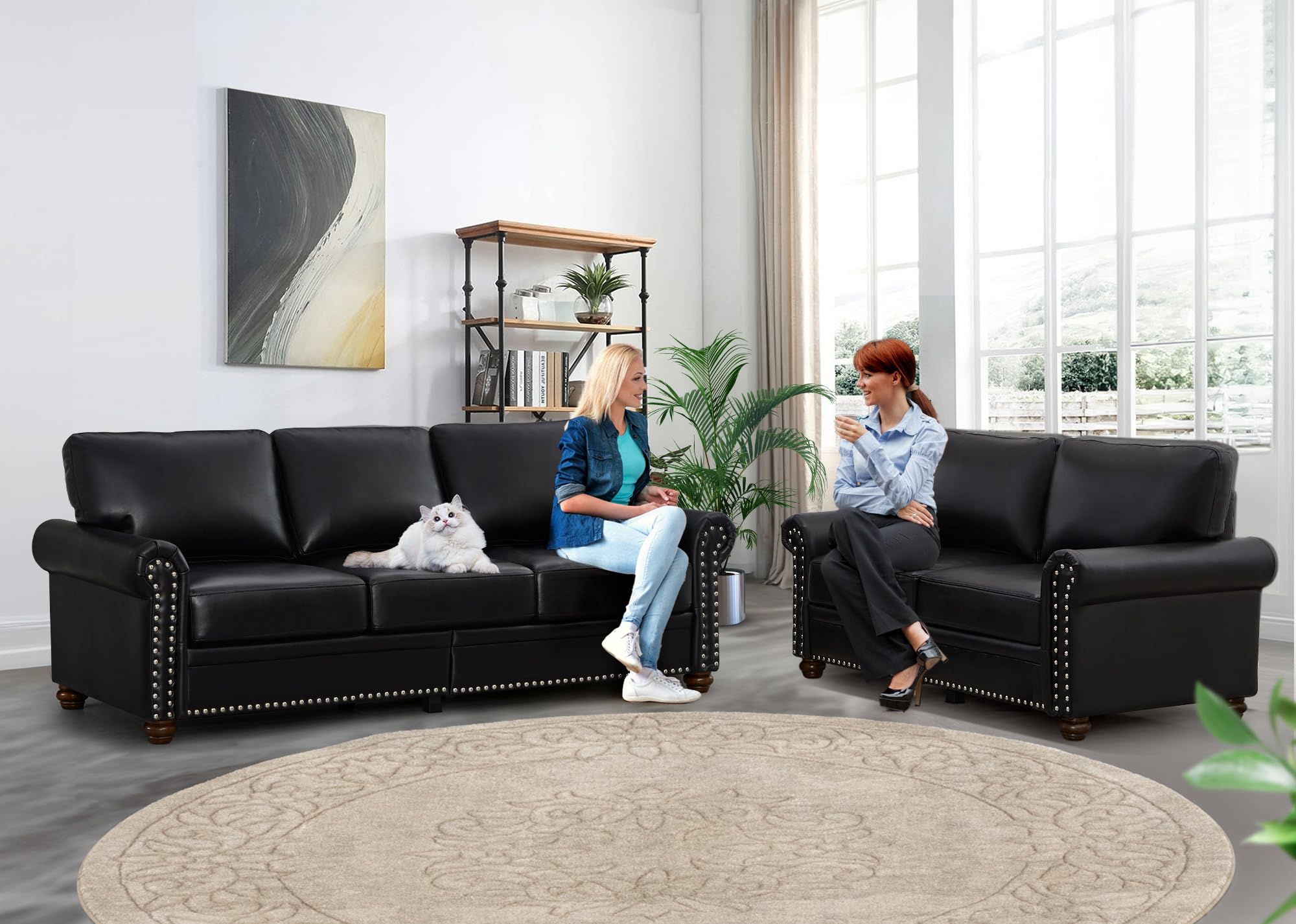 An application scenario or product detail of deals on faux leather loveseats - Image 18