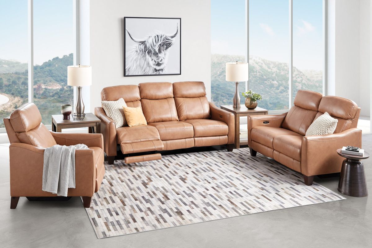 An application scenario or product detail of deals on leather reclining sofas - Image 1