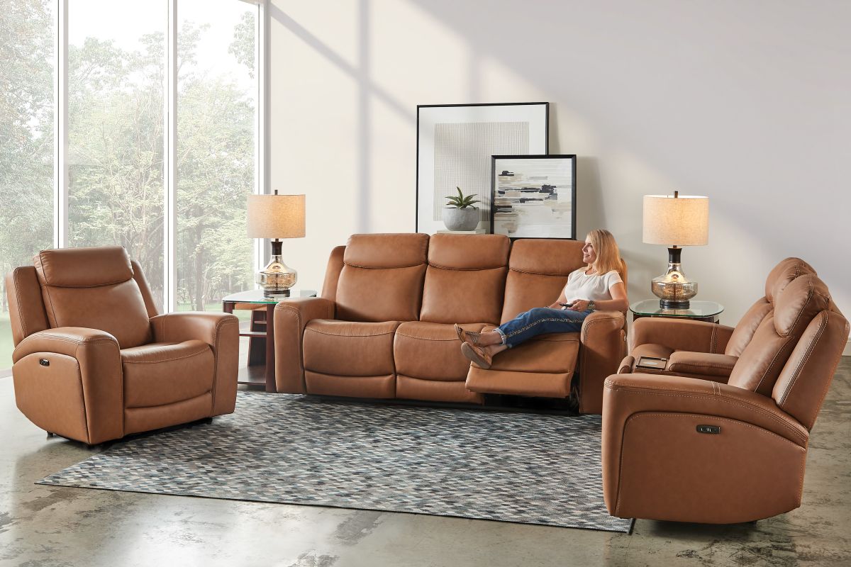 An application scenario or product detail of deals on leather reclining sofas - Image 3
