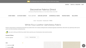 Naugahyde - White Faux Leather Upholstery Vinyl