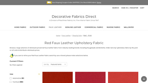 Naugahyde - Red Faux Leather Upholstery Vinyl