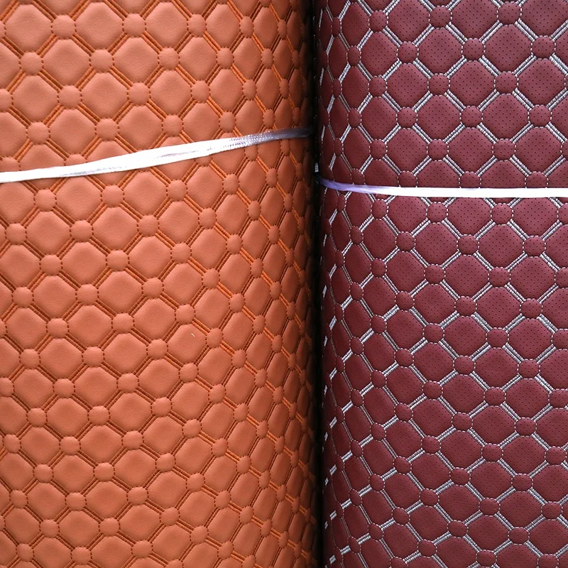 An application scenario or product detail of diamond stitch leather fabric roll - Image 12