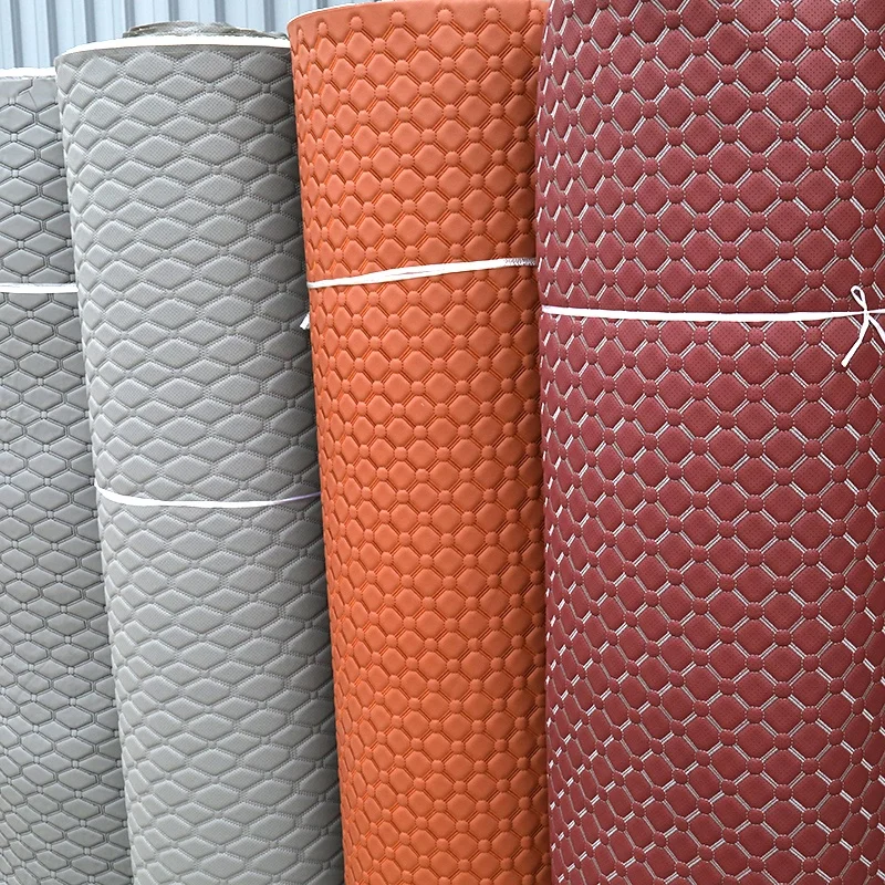 An application scenario or product detail of diamond stitch leather fabric roll - Image 16