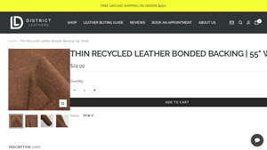 District Leathers - Thin Recycled Leather Bonded Backing