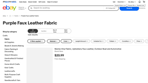 Purple Faux Leather Fabric - Versatile Material for Crafts & Upholstery