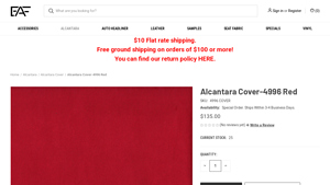 Elite Auto Fabrics - Alcantara Cover-4996 Red