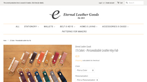 Eternal Leather Goods - Personalizable Leather Key Fob