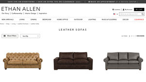 Ethan Allen - Leather Sofas & Sectionals