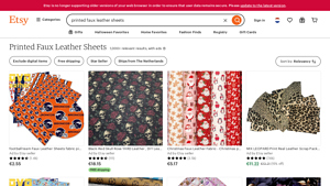 Etsy - Printed Faux Leather Sheets