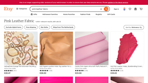 Etsy - Pink Leather Fabric