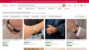 Etsy - Personalized Leather Bracelet