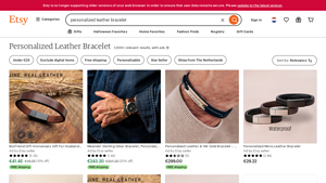 Etsy - Personalized Leather Bracelet
