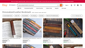Etsy - Personalized Leather Bookmarks