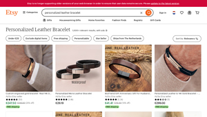 Etsy - Personalized Leather Bracelet