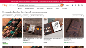 Etsy - Personalized Leather Sketchbooks