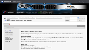 BimmerPost - Chamois vs Microfiber Comparison