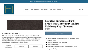 Fabric Bistro - Essentials Breathables Dark Brown Faux Leather