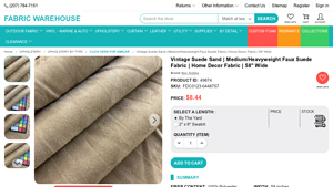 Ben Textiles - Vintage Suede Sand