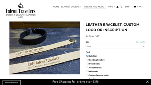 Falcon Travelers - Custom Logo Leather Bracelet