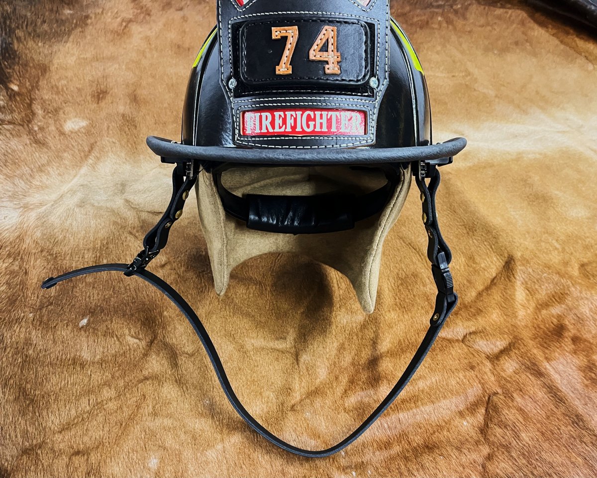 An application scenario or product detail of firefighter helmet leather chin strap - Image 5
