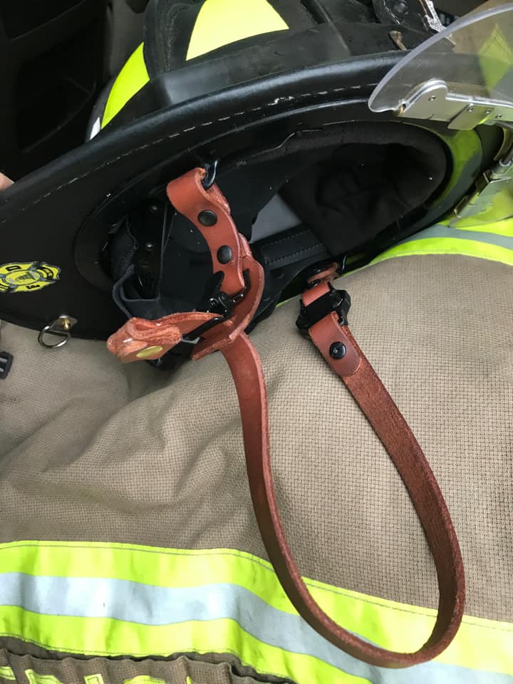 An application scenario or product detail of firefighter helmet leather chin strap - Image 13