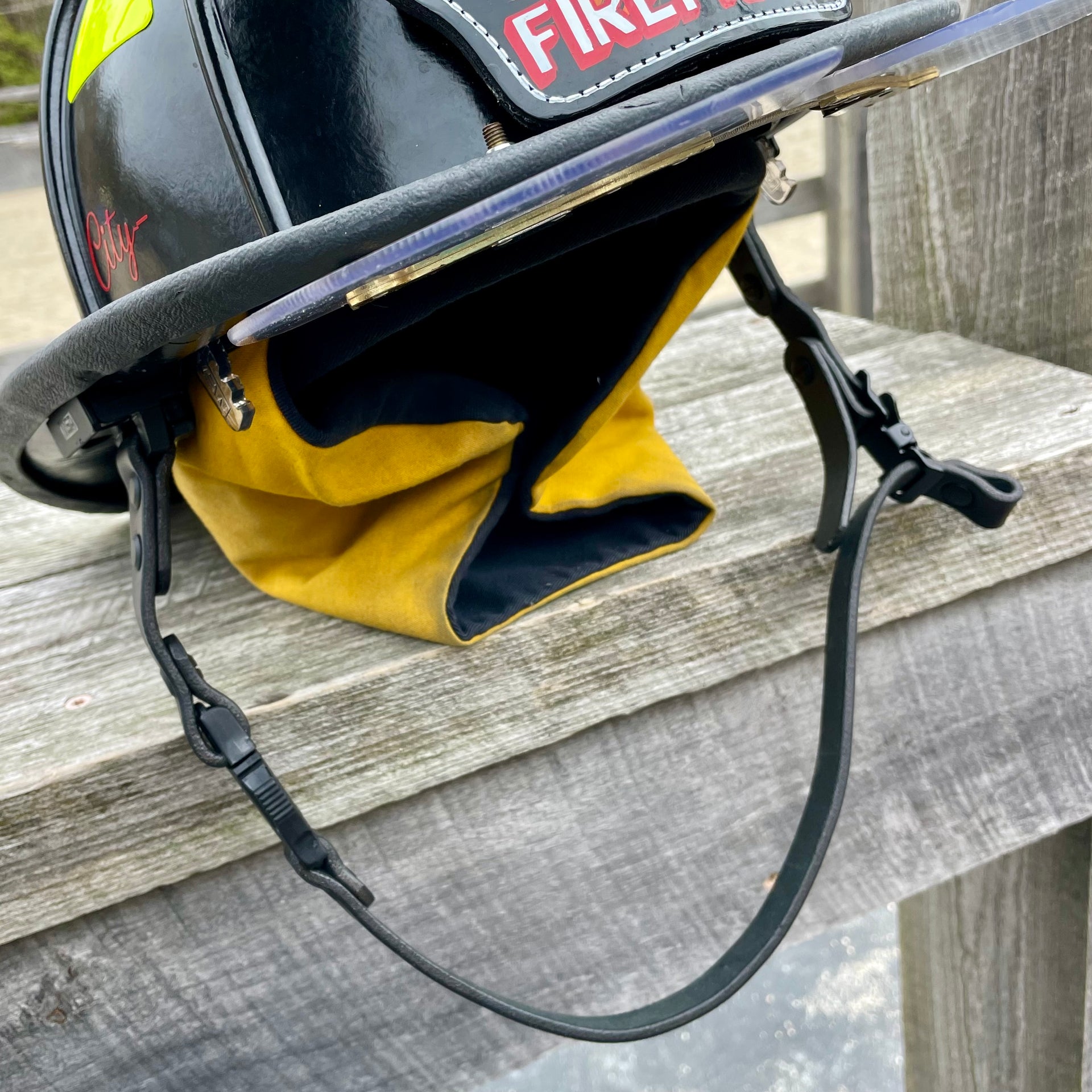 An application scenario or product detail of firefighter leather chin strap - Image 24
